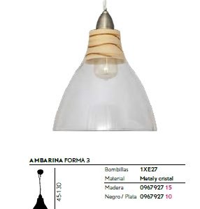 lampara colgante, lampara colgante de cristal, lampara de techo. www.conforkitchen.es